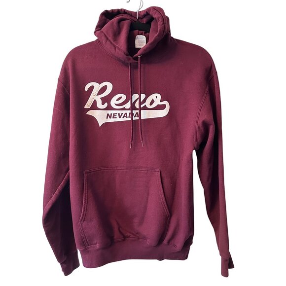 Reno Nevada Santa Crawl Maroon Hoodie By Port & Company Core Fleece M 50% Cotton - Picture 1 of 7